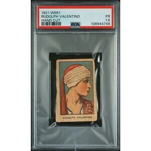 1921 W551 Rudolph Valentino Strip Card PSA 1.5 Sheik Blood and Sand Cobra Eagle